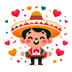 メキシコ風のカラフルでかわいいカートゥー