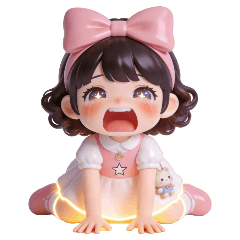 可愛いニニが泣いている。