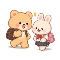 ふかふかしたくまさんの小学校生活