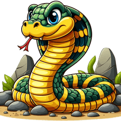 キングコブラのかわいいカートゥーンスタン