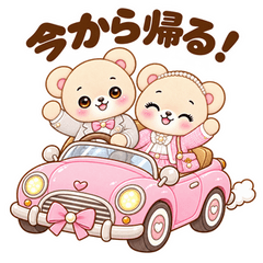 今から帰るよ！くまのカップル