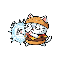 寄らないで！バーガーねこの全力ブロック