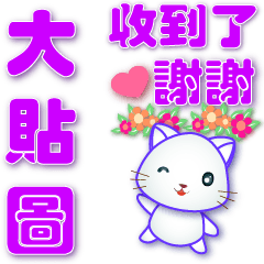 Super practical sticker - cute white cat