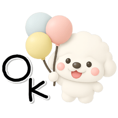 ず～っと使える♡かわいいトイプーさん♡白