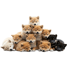 柴犬 豆柴 パピー かわいい集合スタンプ