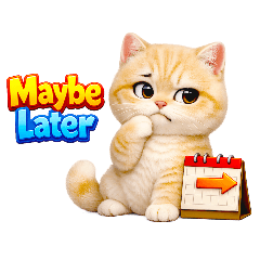 Chubby Fluffy Cat 3D Daily Phrases