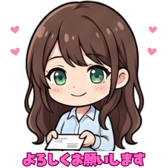 おっとり巫女の日常スタンプ：在宅ワーク編