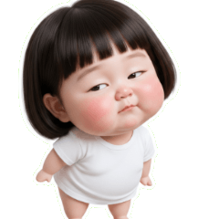 白目むき出しのぽっちゃり女子