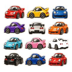 スポーツカーのぷっくりスタンプ