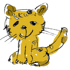 黄色のかわいいネコの挨拶スタンプ
