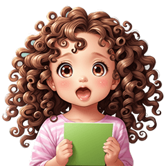 cute little girl with curly hair