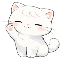 ぽわ〜ん白猫