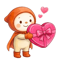 トントンマンのハート＆文字なしスタンプ