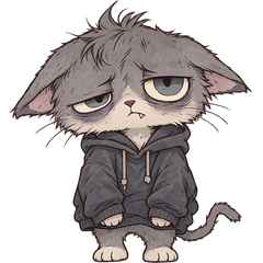 Sometimes It Happens - Tired Gray Cat