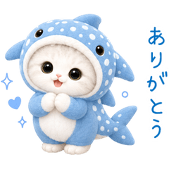 きぐるみ猫のスタンプ♡さめ