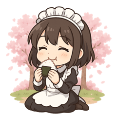 メイドと桜のスタンプ@SFW