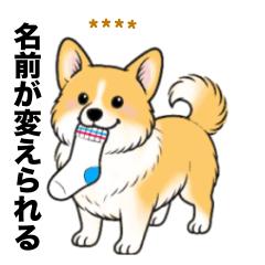 名前入りコーギーしっぽあり