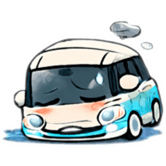 かわいい車のほのぼのスタンプ4文字無し