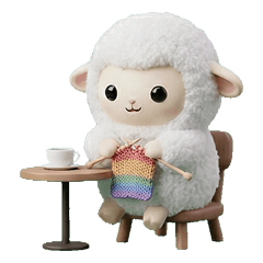 編み物する羊さんのモコモコ日常スタンプ