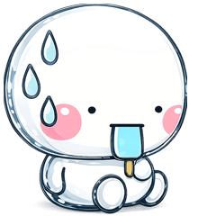 毎年使える♡と～っても暑い日雨のスタンプ