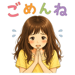 ゆるかわ水彩ガールスタンプ　透過版