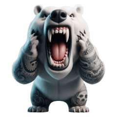怒り狂う北極熊のボス絵文字ステッカー