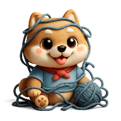 まんまる柴犬（アパン）無言スタンプ