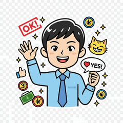 サラリーマンの日常挨拶スタンプ