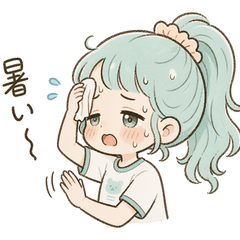 体を冷まして！熱証ちゃんスタンプ
